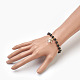 Bracelets à breloques extensibles en perles de lave naturelle BJEW-JB03857-01-3