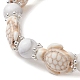 Bracelets extensibles en perles de tortue turquoise synthétique BJEW-TA00455-02-3