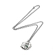 Halsketten mit Totenkopf-Strassanhänger und Rolo-Ketten NJEW-F309-04-2