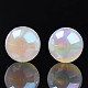 Perles acryliques placage irisé arc-en-ciel PACR-S221-008B-02-2