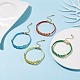 4Pcs 4 Colors Glass Braided Flower Link Bracelets Set for Women BJEW-TA00130-2
