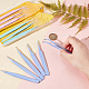 DICOSMETIC 3Sets 3 Colors Stainless Steel Beading Tweezers Sets TOOL-DC0001-01-2