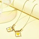 Rectangle avec croix et coeur collier pendentif en perles de rocaille de verre NJEW-MZ00015-01-5