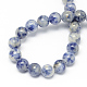 Brins de perles de jaspe de tache bleue naturelle X-G-R193-15-6mm-4