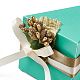 ケーキの形をした厚紙の結婚式のお菓子の好意のギフト用の箱  プラスチック製の花とリボン付き  三角形  ターコイズ  完成品：9.7x6x5.5cm CON-E026-01C-6