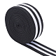 平らなゴムバンド  ウェビング衣類縫製アクセサリー  ブラック＆ホワイト  39mm EC-BC0001-21-1