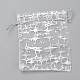 オーガンジーギフトバッグ巾着袋  スター模様の長方形  ホワイト  12x9cm X-OP-Q043-9x12-01-3