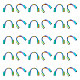 UNICRAFTALE 40Pcs 316 Surgical Stainless Steel Wire Guardian Rainbow Color Metal U Shape Loops Terminators Wire and Thread Protector Loops for Guardians Cord DIY Jewelry Making STAS-UN0051-74-1