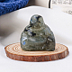 天然ラブラドライト彫刻癒し仏像  レイキエネルギーストーンのディスプレイ装飾  30x30mm WG68189-04-1