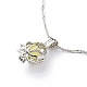 Colliers pendentif lotus médaillon en alliage lumineux NJEW-F284-02A-2
