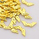 チベット風合金ビーズ  天使の羽  鉛フリー＆カドミウムフリー  ゴールドカラー  21x7.5mm X-TIBEB-1000-G-LF-1