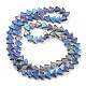 Brins de perles de verre transparentes à moitié plaquées par galvanoplastie EGLA-G037-08A-HP03-2