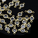 Golden Tone Brass Glass Links connectors KK-Q576-12-1