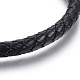 Leather Braided Cord Bracelets BJEW-E352-23P-2