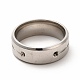 ステンレス製の指輪のパーツ 201 つ  リングのラインストーンのセッティング  ステンレス鋼色  内径：20mm  1.5~1.6mmのラインストーンに適する STAS-P323-02P-2