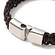 Bracelet cordon cuir tressé avec 304 fermoir aimanté acier inoxydable pour homme femme BJEW-C021-10-5
