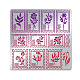 BENECREAT Flower Stamp Metal Journal Stencil DIY-WH0279-176-1