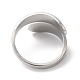 304 Stainless Steel Teardrop Open Cuff Ring for Women RJEW-K245-37P-2