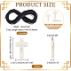Nbeads bricolage kit de fabrication de collier pendentif croix WOOD-NB0002-10-2