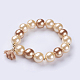 Bracelets extensibles de perles en verre BJEW-F318-12G-1