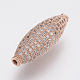 Eco-Friendly Brass Micro Pave Cubic Zirconia Beads ZIRC-F083-061RG-RS-1