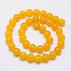 Natural Yellow Agate Bead Strands G-G435-10mm-02-2