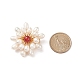 Broche de solapa con flor de perla y cornalina natural trenzada JEWB-TA00006-02-3