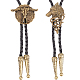 Gorgecraft 2 Stück Wolfskopf im 2-Stil und flach rund mit Ochsenkopf-Laria-Halsketten für Männer und Frauen NJEW-GF0001-05-1