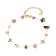 Bracelets de cheville en perles de pierres précieuses mélangées naturelles AJEW-AN00454-5