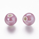 Pearlized Medium Orchid Handmade Porcelain Round Beads X-PORC-D001-10mm-17-2