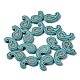 Brins de perles synthétiques teintes en turquoise G-A218-01B-3