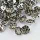 2-Hoyo botones de octágono de acrílico Diamante de imitación de Taiwán, facetado y plateado plateado hacia atrás, gris claro, 22x25x10mm, agujero: 2 mm