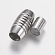 304 Stainless Steel Magnetic Clasps with Glue-in Ends STAS-F149-02P-A-3