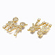Brass Micro Pave Clear Cubic Zirconia Pendants ZIRC-N039-160-NF-3