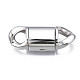 304 Stainless Steel Fold Over Clasps STAS-S080-01B-P-2