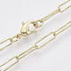 Brass Textured Paperclip Chain Necklace Making MAK-S072-03B-LG-1