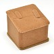 コラム木製アクセサリーリングディスプレイスタンドセット  ベルベットで覆われた  砂茶色  4.5x6.2x6.3cm RDIS-L001-09-2