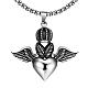 Rock Punk 316L Surgical Stainless Steel Angel Wing with Heart Pendant Necklaces For Men NJEW-BB01309-1