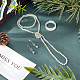 ANATTASOUL Plastic Pearl Beaded Necklace & Wrap Bracelet & Teardrop Dangle Stud Earrings with Crystal Rhinestone SJEW-AN0001-03-7
