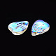 Transparent Spray Painted Glass Charms GLAA-S190-020B-01-3