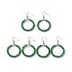 Orecchini pendenti rotondi con anello di perline con pietre preziose naturali EJEW-G307-02P-2