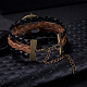 Braided Leather Multi-strand Bracelets BJEW-BB15542-10