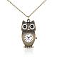 Alloy Owl Pendant Necklace Quartz Pocket Watch WACH-N006-04-1