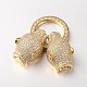 Brass Micro Pave Cubic Zirconia Fold Over Clasps ZIRC-M043-G-02-RS-2