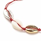 Acrylic & Alloy Shell Braided Bead Bracelet with Lampwork Evil Eye BJEW-JB08131-01-4