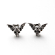 Retro 304 Stainless Steel Skull with Wing Ear Studs EJEW-P057-39-1