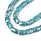 Electroplate Opaque Solid Color Glass Beads Strands EGLA-N002-25-A06-3