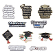 SUPERFINDINGS 10Pcs 10 Style Graduation Theme Enamel Pins Gold Tone Lapel Pins Alloy Personalized Brooches with Word for Backpack Clothes JEWB-FH0001-22-1
