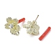 Rack Plating Alloy Flower Stud Earrings Finding EJEW-B030-13G-2