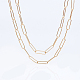 CHGCRAFT 4Pcs 17~19inch Brass Paperclip Chain Necklace Real 18K Gold Plated Oval Choker Necklace Makings with Lobster Claw Clasps for Women Girls MAK-CA0001-01G-3